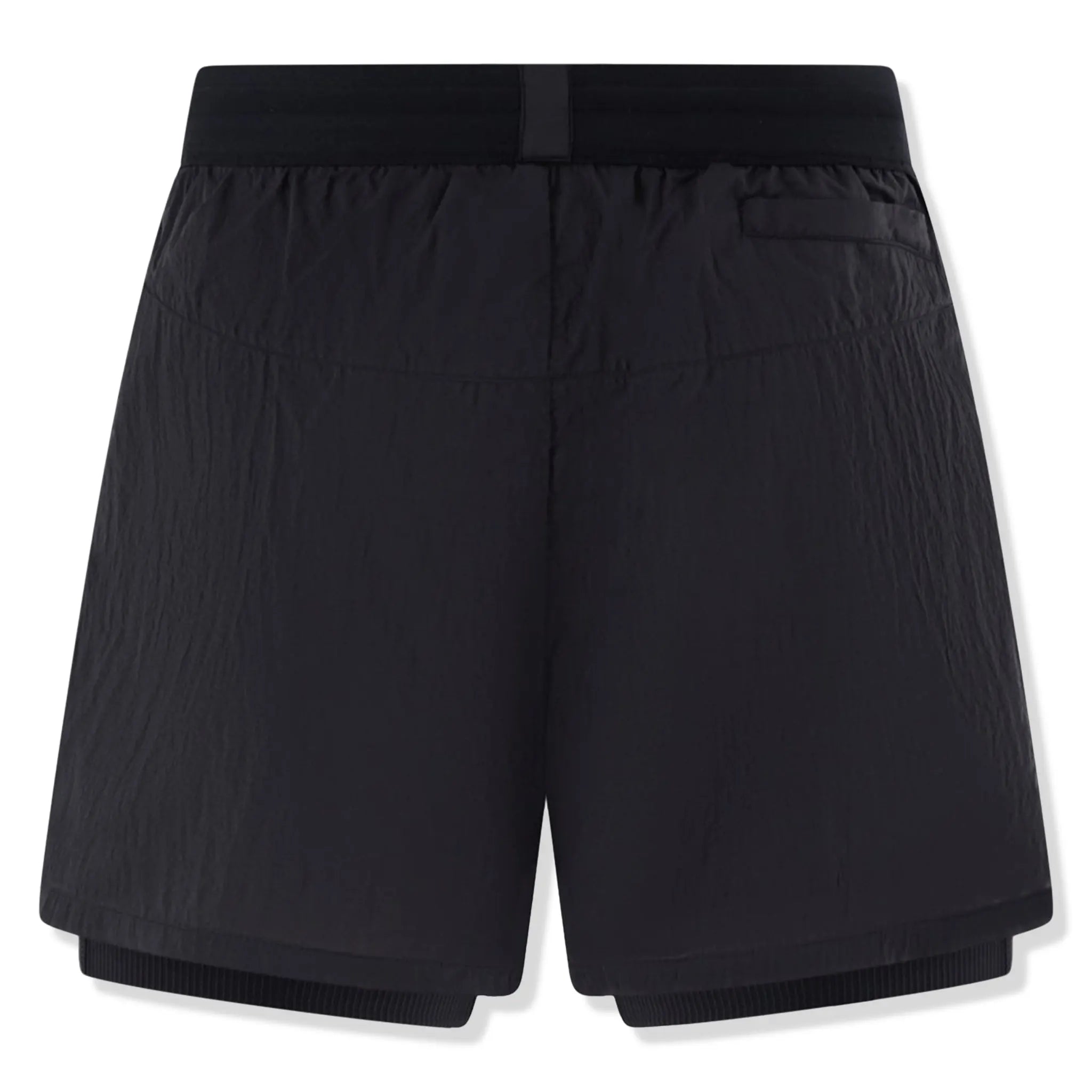 Back View of Couture Club 2 in 1 Translucent Run Black Shorts